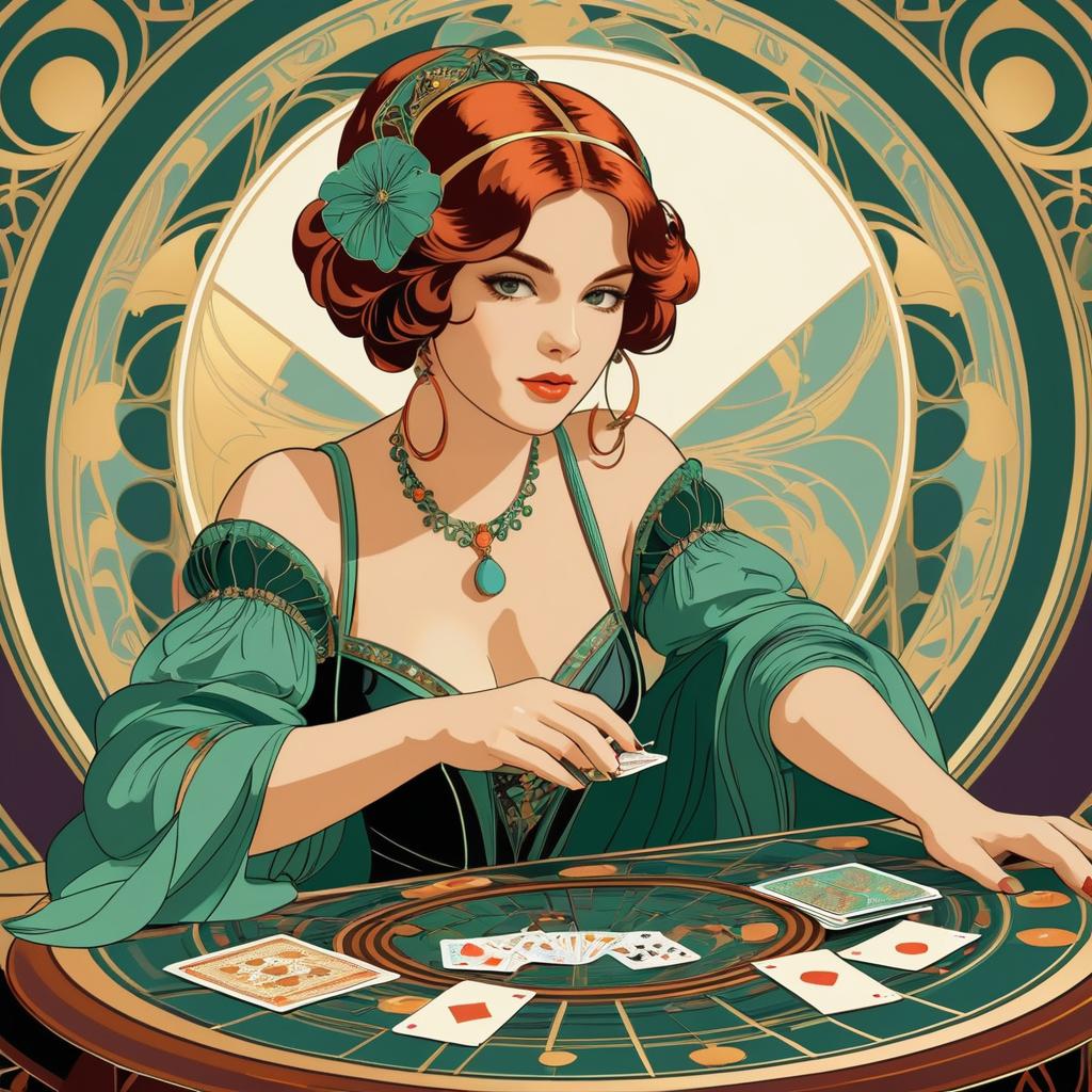 Art Nouveau Fortune Teller Playing Cards