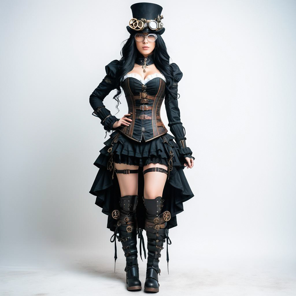 Confident Tinkerer in Steampunk Style