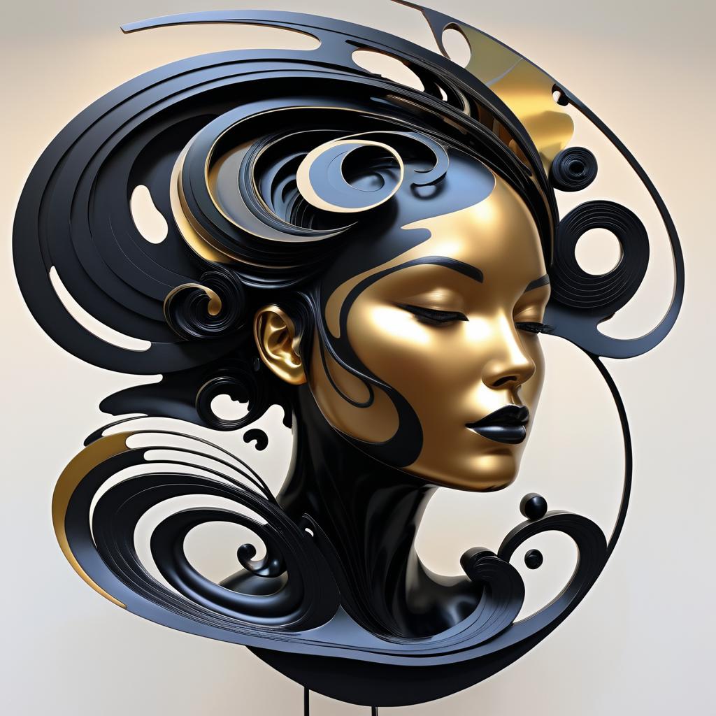 Abstract Female Face in Epic Art Fusion