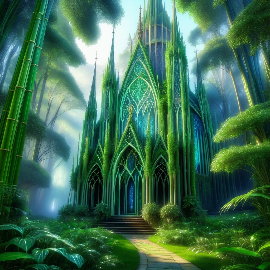 Enchanted Elven Cathedral in a Garden