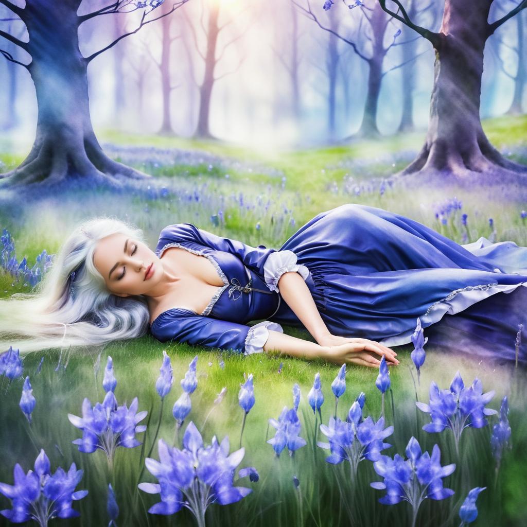 Enchanting Silver-Haired Witch in Meadow