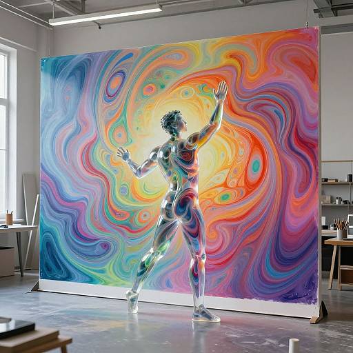 Futuristic AI Painting Vibrant Mural