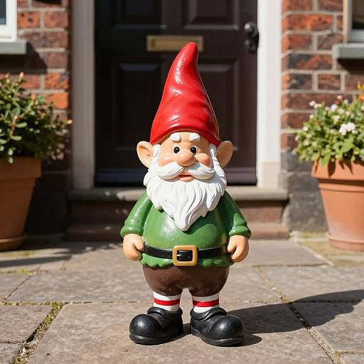 Colorful Garden Gnome on Sunny Path