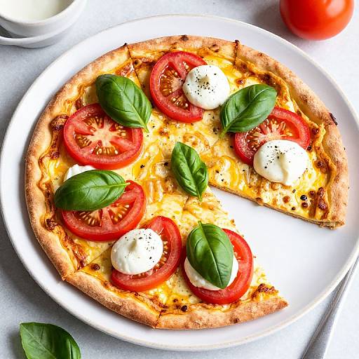 Golden Pizza Frittata with Fresh Basil