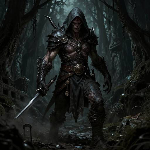 Half-Orc/Half-Elf Rogue Illustration