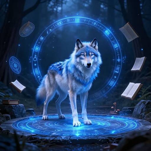 Wolf Furry Mage Casting Spell