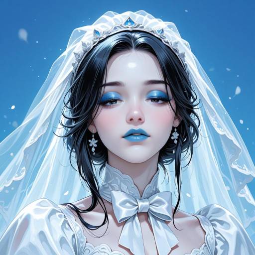 Elegant Bride with Blue Makeup and Tiara