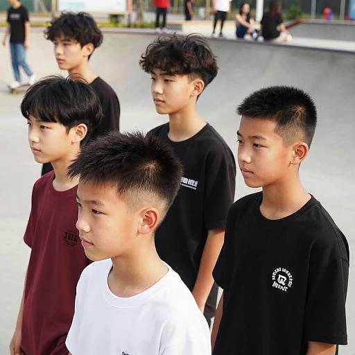 Diverse Teens with Crew Cuts Skating