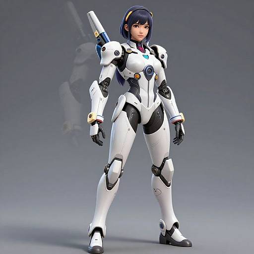 Hi-Tech Japanese Girl with Mecha Armor