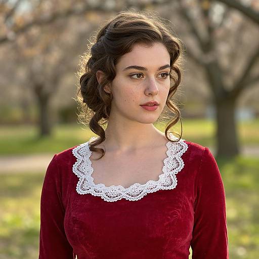 Vintage Updo in Sunlit Cherry Garden