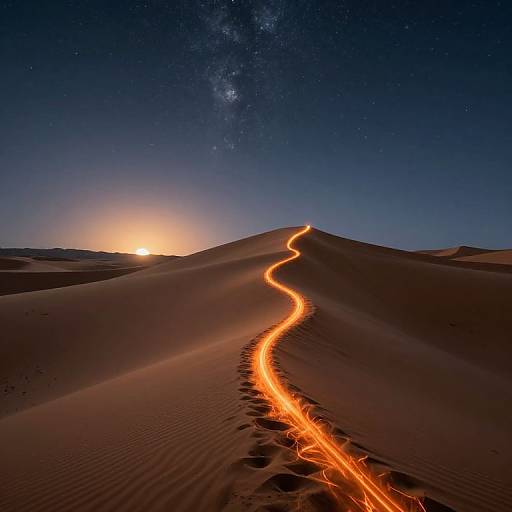 Fiery Sand Trail on Desert Dune