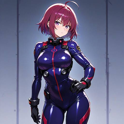 High-Quality Red-Haired Pilot Girl