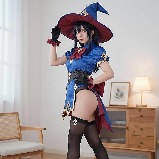 Blue and Red Witch Cosplay Portrait