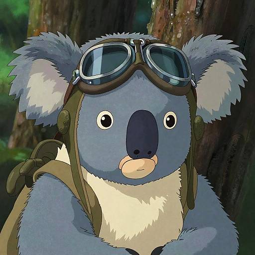 Blue-Skinned Woman and Koala Portrait