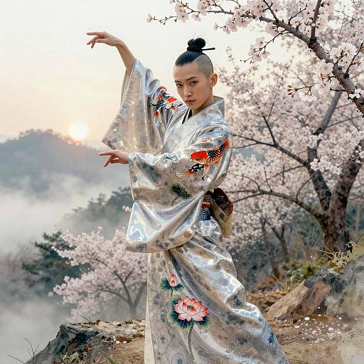 Serene Dance of Nature and Artistry