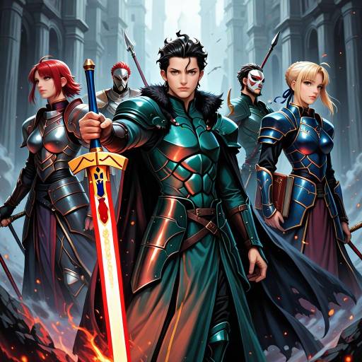 Epic Fantasy Warrior with Glowing Spear