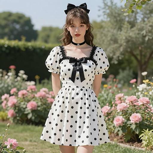 Elegant Dalmatian Dress Portrait in Garden