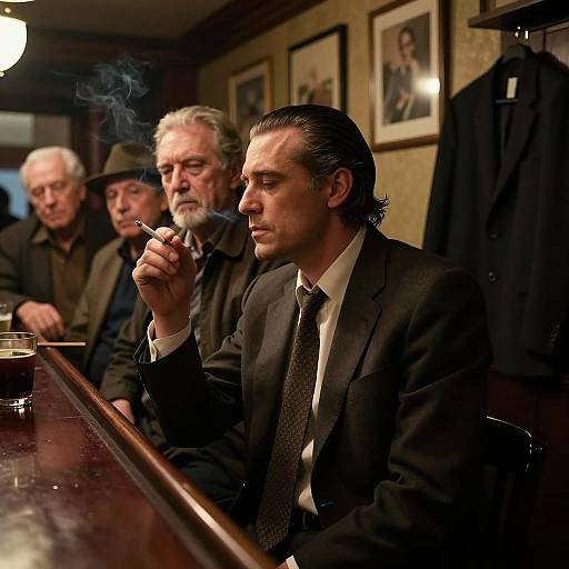Mystery Man in a Dimly Lit Bar