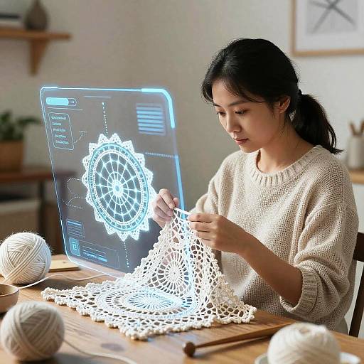 Holographic AI Crocheter Interface