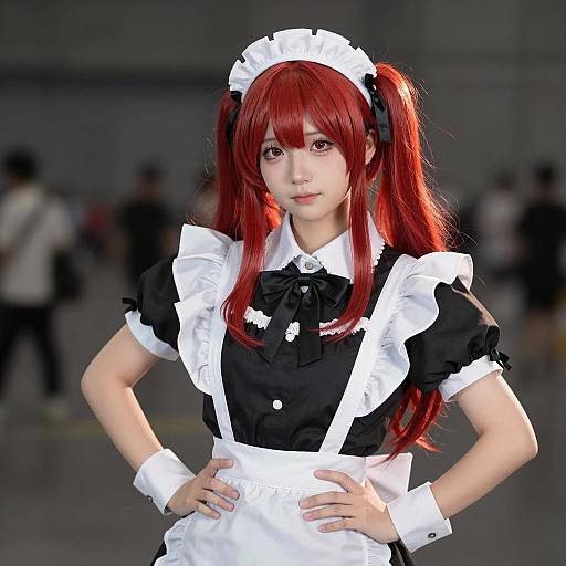 Confident Cosplay Portrait of Vibrant Maid