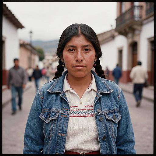 Vintage Analog Portrait of Bolivian Woman