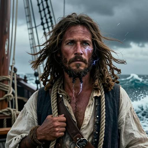 Stormy Sea Captain's Resilient Portrait