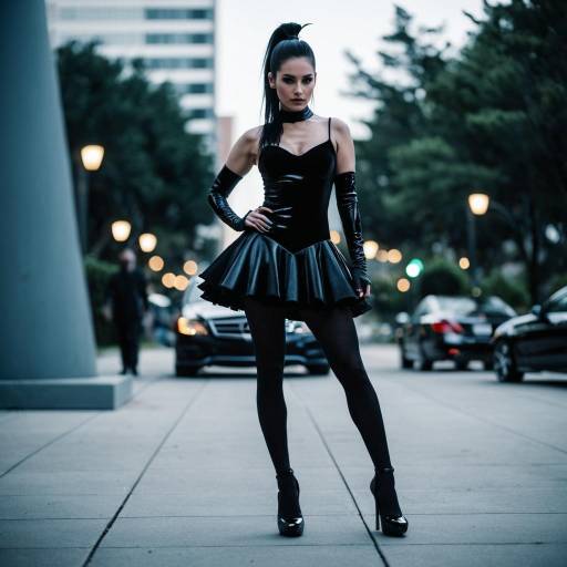 Woman in Black Mercedes Cosplay Costume