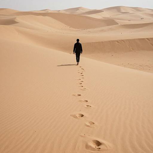 Solitary Traveler on Desert Sands
