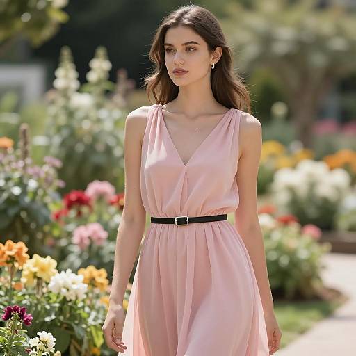 Elegant Summer Portrait in Vibrant Garden