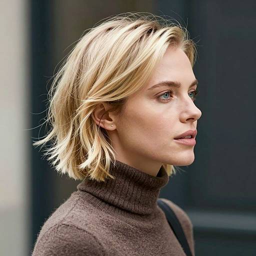 Profile Portrait of a Blonde Woman