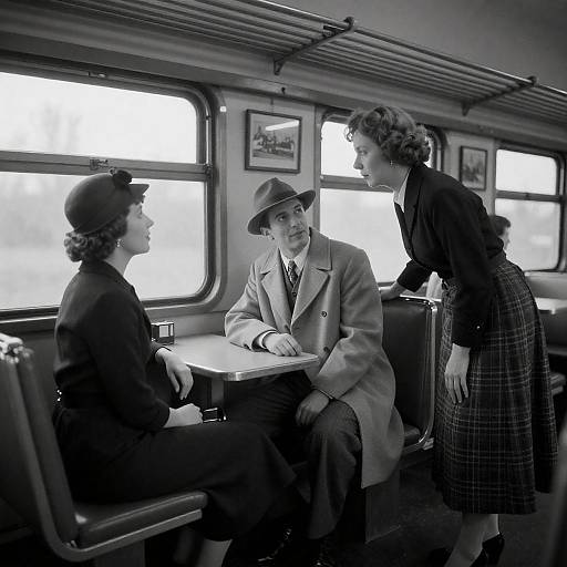 Vintage Train Compartment Portrait