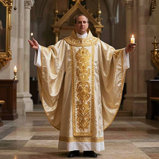 Elegant Orthodox Priest in Cathedral