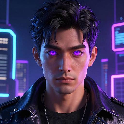 Synthwave Spy Portrait in Neon City