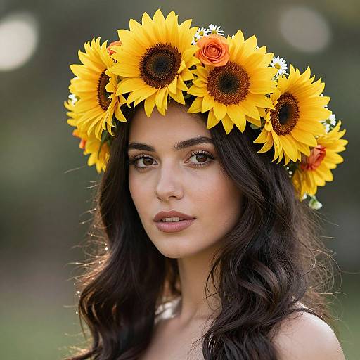 Woman with Vibrant Floral Crown