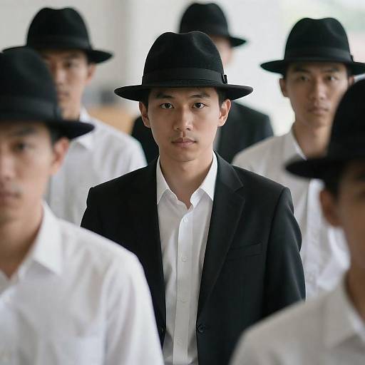 High-Contrast Men in Hats Portrait