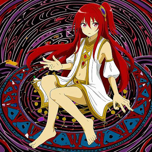 Illustration of Morgiana, magi the labyrinth of magic in the style of Ikuyoan