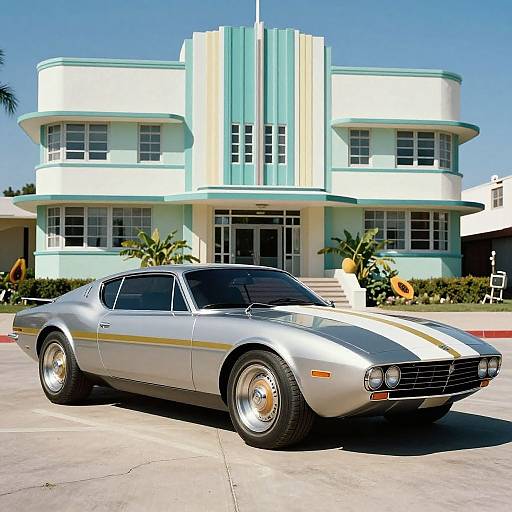Futuristic Avocado Car in 1978 California