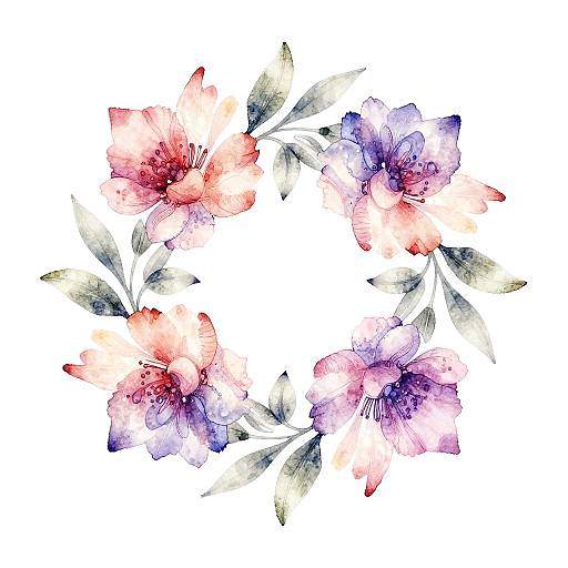 Abstract Tai Floral Watercolor Harmony