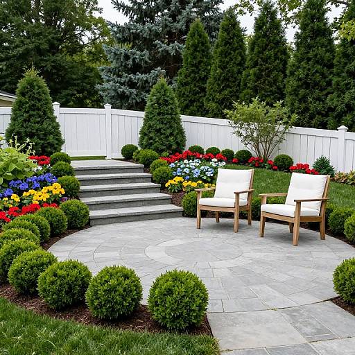 Formal Circular Patio in NJ Garden