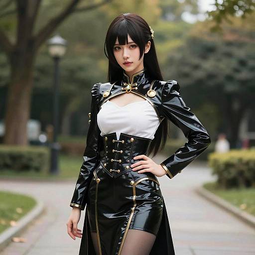 Elegant Woman in Latex Fantasy Art