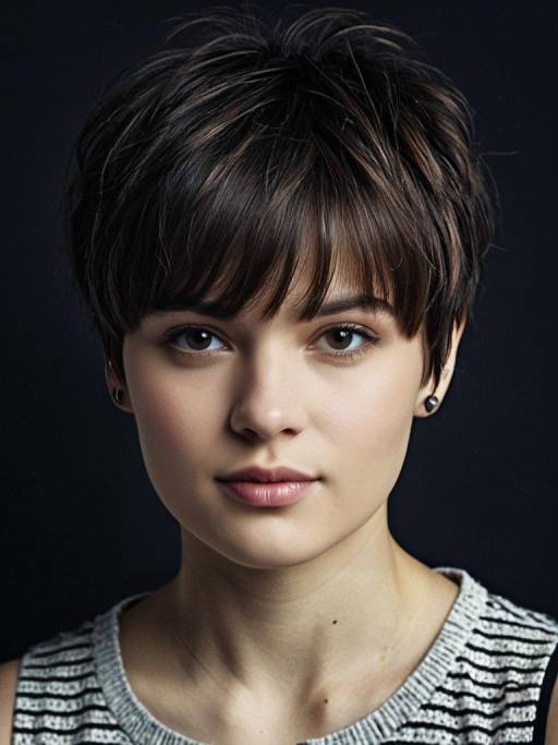 Photorealistic Woman with Messy Pixie Cut
