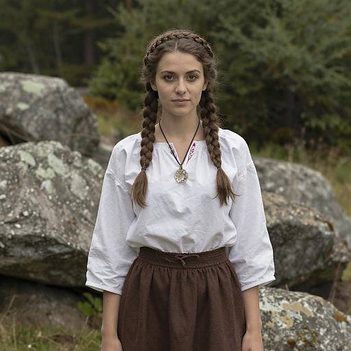 Elegant Alpine Woman in Natural Setting