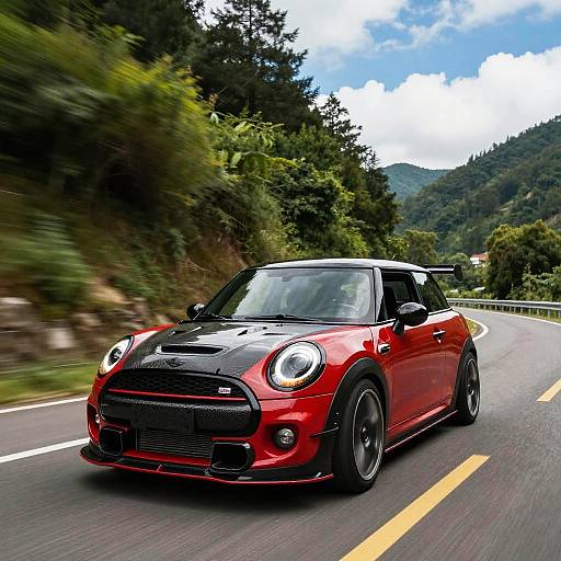 Modified Red Mini Cooper Racing