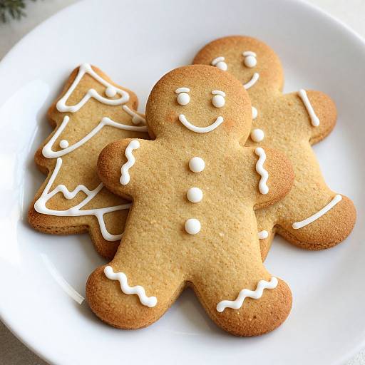 Festive Gingerbread Cookies on Plate
