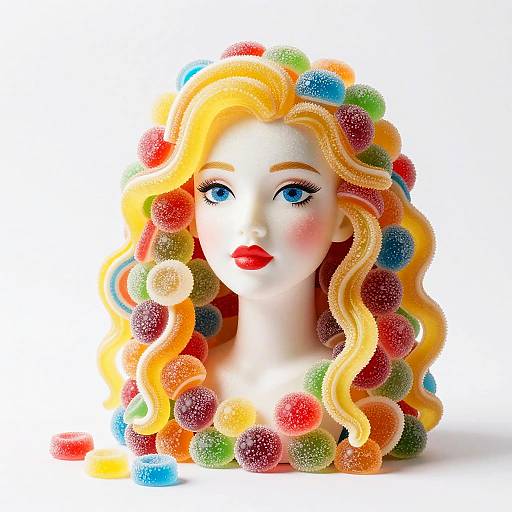 Candy Bust Portrait with Colorful Sweets