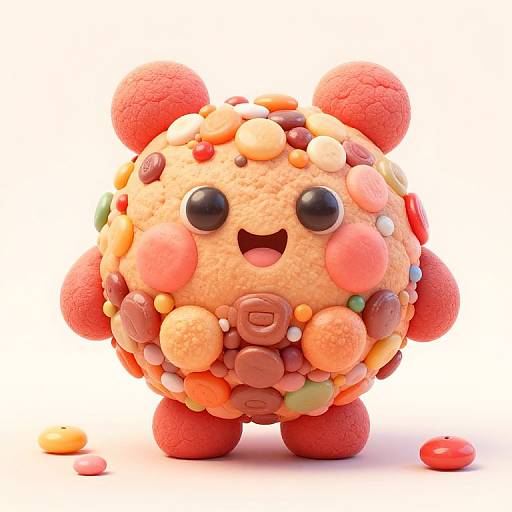 Cute Candy Character 3D Illustration