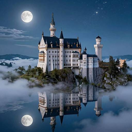 Majestic Floating Castle Above Clouds