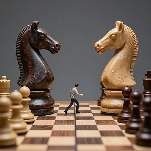 Sentient Chess Knights Confrontation