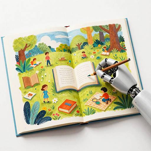 Imaginative Robotic Hand Painting Storybook
