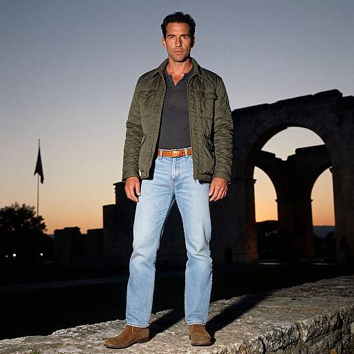 Masculine Man in Sunset Archways